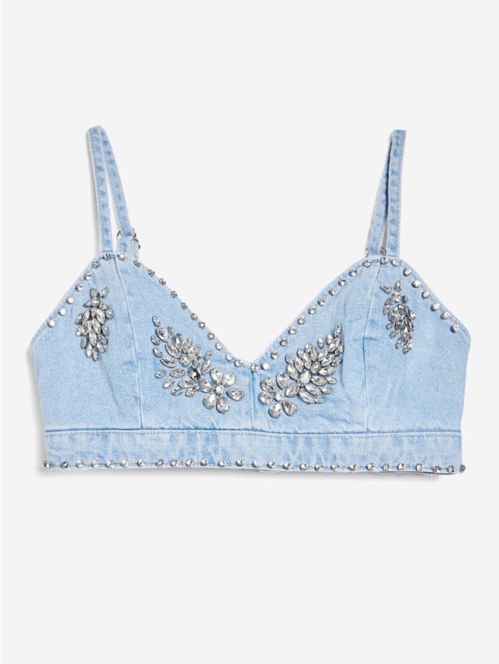 TOPSHOP Crystal Denim Bralette